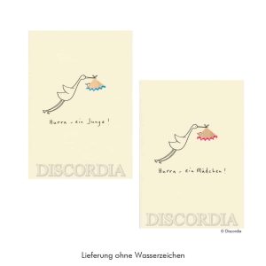 Bleistiftspitzen-Glückwunschkarte zur Geburt mit Storch