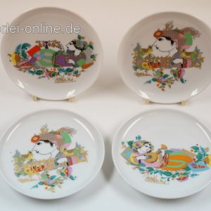 4 Stück Rosenthal | Björn Wiinblad | Porzellan Teller / Wandteller