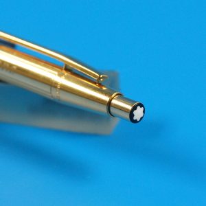 Montblanc Noblesse 1947 Druckknopf Kugelschreiber / Pushbutton Ballpoint – Fadenguilloche – Gold,vergoldet