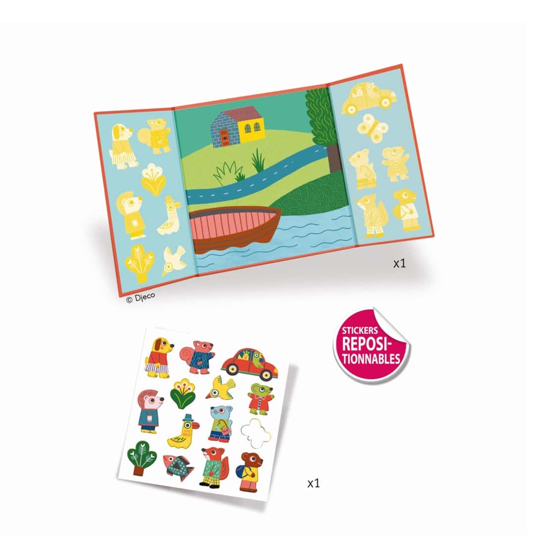 Djeco wiederablösbare Sticker „Tiere“ – Bild 2