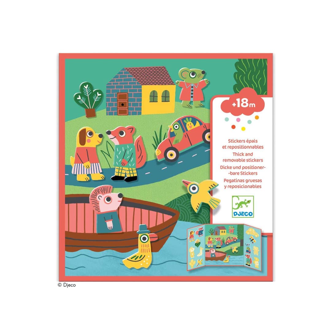 Djeco wiederablösbare Sticker „Tiere“