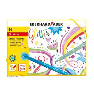 16 Glitzer-Filzstifte in Geschenkbox