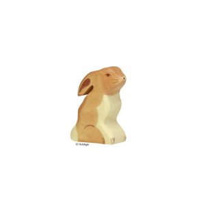 Holztiger Holzfigur Hase sitzend
