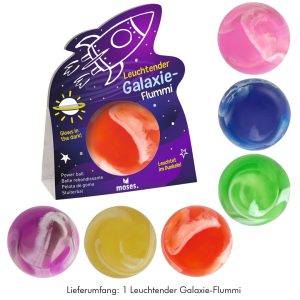 Moses Leuchtender Galaxie-Flummi, sortiert