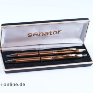 SENATOR Bleistift und Kugelschreiber Schreibset | Gold/Chrom mit Schreibgeräte-Etui